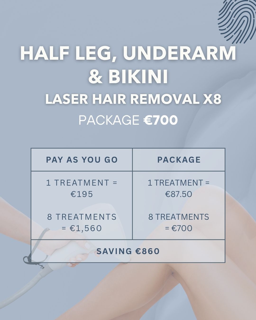 HALF LEG, UNDERARM & BIKINI LASER PACKAGE