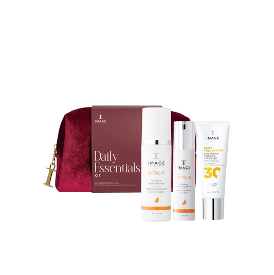 IMAGE Skincare Daily Essentials set with cleanser, serum, mineral SPF 30 and gift bag