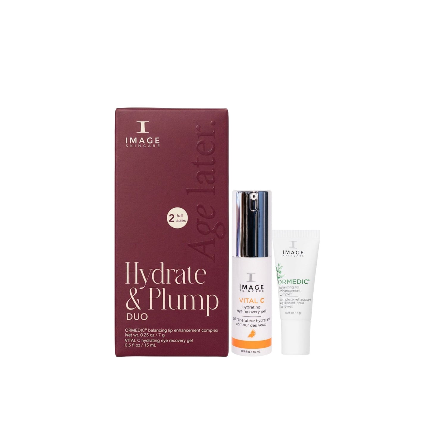 IMAGE Skincare Hydrate and Plump gift set with eye recovery gel and lip complex