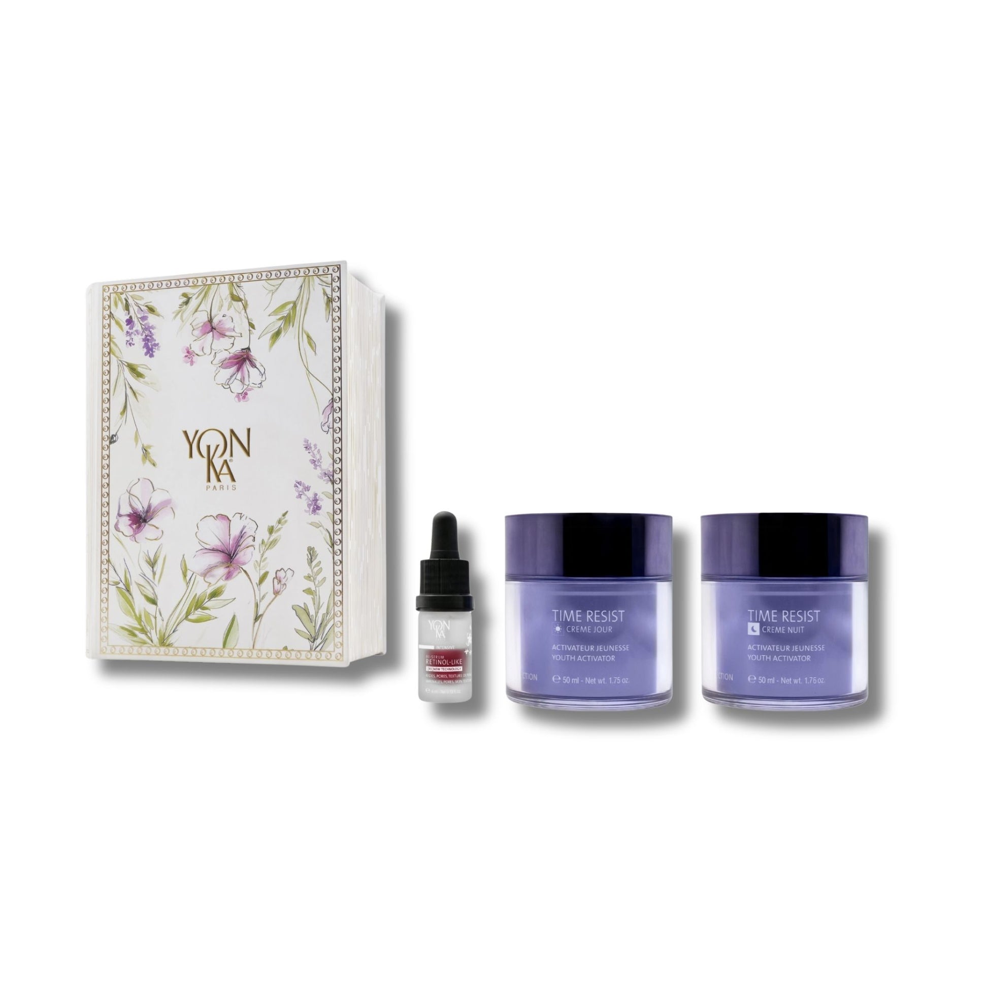 Yon-Ka Day and Night gift box with Time Resist day cream, night cream and retinol serum